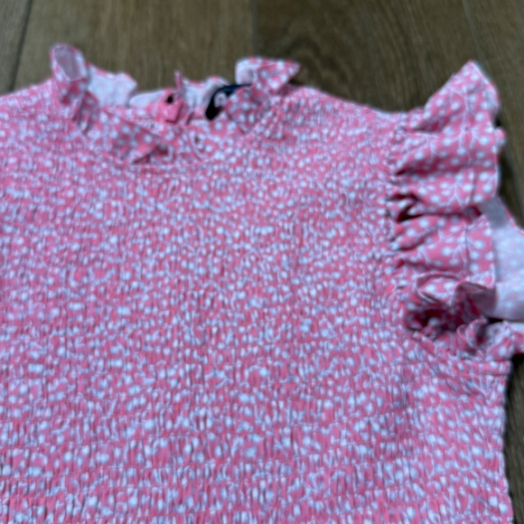 French Connection Elao Verona Crepe Smocked Dress Pink Sz M Pink Party Cocktail - Picture 8 of 13